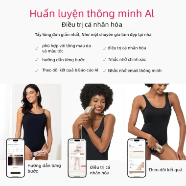 Máy triệt lông cao cấp tại nhà Ánh sáng kép, làm lạnh 2°C, kết nối App, giá ưu đãi 5,33 triệu