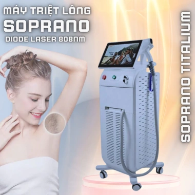 Máy Triệt Lông Diode 808 Soprano Titanium 12 Thanh Cảm Ứng Giá Ưu Đãi 27.5 Triệu