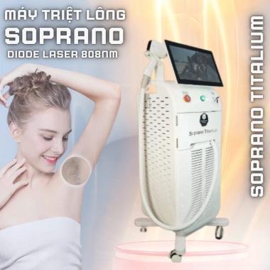 Máy Triệt Lông Diode 808 Soprano Titanium 12 Thanh Cảm Ứng Giá Ưu Đãi 27.5 Triệu