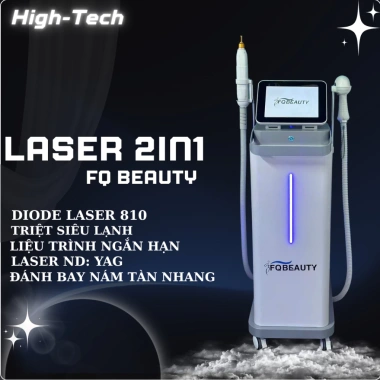 Máy triệt lông Diode Laser 2in1 FQeauty xoá xăm giảm giá 34,2 triệu