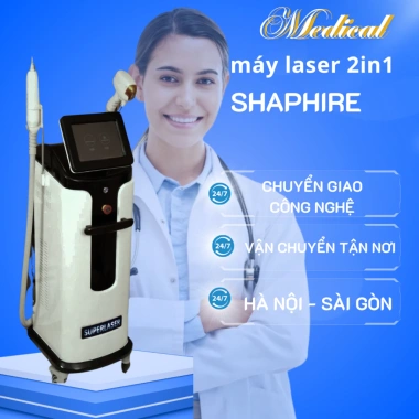 Máy triệt lông Diode xóa xăm Sapphire 2.024 giá ưu đãi 38,2 triệu