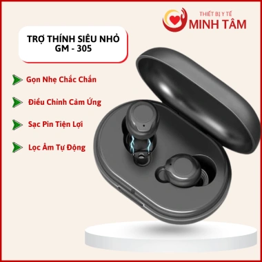 Máy trợ thính không dây siêu nhỏ Goodmi GM-305 - Tai nghe cảm ứng CHÍNH HÃNG, giá 1,025k