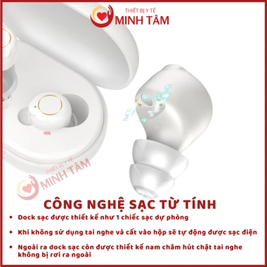 Máy trợ thính không dây siêu nhỏ Goodmi GM-305 - Tai nghe cảm ứng CHÍNH HÃNG, giá 1,025k