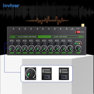 Máy trộn âm thanh DJ Mixer 10 kênh, micro, bàn phím, Podcast - giảm 18% 4