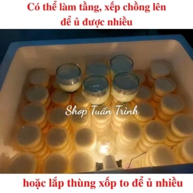 Máy ủ sữa chua thùng xốp cắm điện, bóng đèn, phù hợp VN, Mỹ, Nhật - Giá 320.000₫ 3