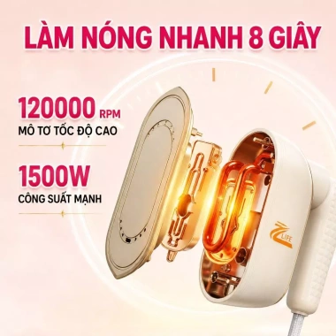 Máy ủi hơi nước cầm tay Zlife 1.200W mini gấp gọn, màn hình LED, giảm giá tới 22% 5
