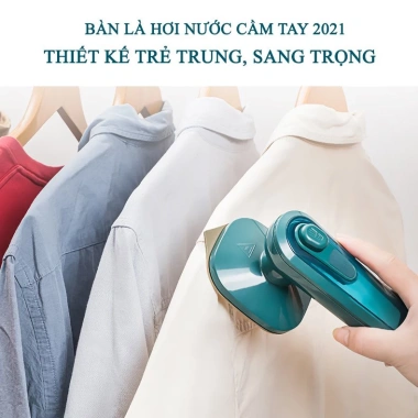 Máy ủi hơi nước mini xanh lá, cầm tay du lịch, dùng cho mọi loại vải, 45.000₫