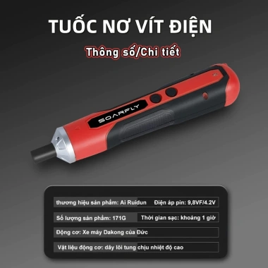 Máy Vặn Ốc Vít Điện 4.0V 350rpm Đầu 6.35mm - Giá 95.000, Tặng Hộp Phụ Kiện 4