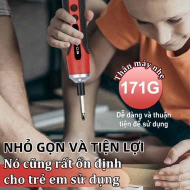 Máy Vặn Ốc Vít Điện 4.0V 350rpm Đầu 6.35mm - Giá 95.000, Tặng Hộp Phụ Kiện 5