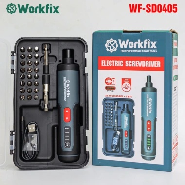 Máy vặn vít pin mini WORKFIX WF-SD405 3 mức tốc độ, lực xoắn 5Nm, kèm 26 phụ kiện, giá ưu đãi 534k