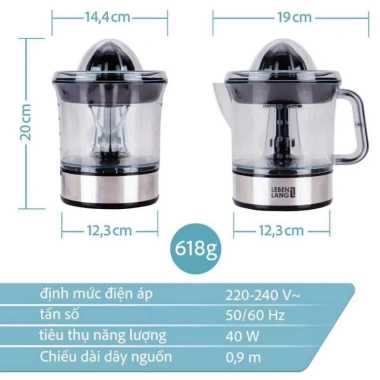 Máy vắt cam Lebenlang 0.7L LB389 - BH 24 tháng, giá 250.000đ, công suất mạnh, gọn nhẹ 5 Máy vắt cam Lebenlang 0.7L LB389 - BH 24 tháng, giá 250.000đ, công suất mạnh, gọn nhẹ 5