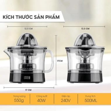 Máy vắt cam mini Lebenlang LBL3.383 40W 500ml - Bảo hành 2 năm - Giá ưu đãi 239.000₫ - Hàng chính hãng