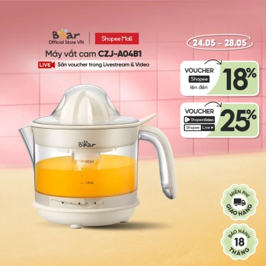 Máy Vắt Cam Tự Động Bear CZJ-A04B1 - Chính Hãng, Bảo Hành 18 Tháng, Giá 379.000₫ Máy Vắt Cam Tự Động Bear CZJ-A04B1 - Chính Hãng, Bảo Hành 18 Tháng, Giá 379.000₫