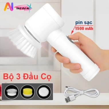 Máy vệ sinh cầm tay 1.500mAh, chống nước IPX6, bàn chải không dây - 125k