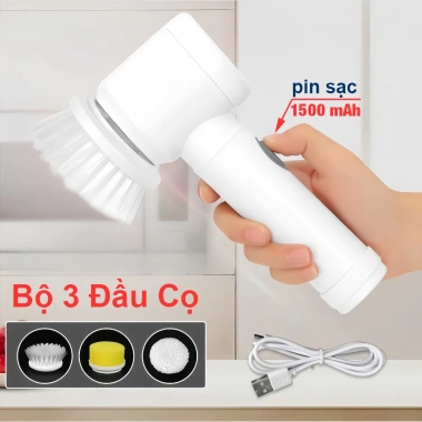 Máy vệ sinh cầm tay 1.500mAh, chống nước IPX6, bàn chải không dây - 125k