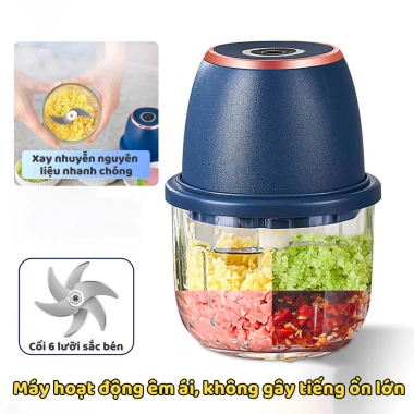 Máy xay 6 lưỡi mini đa năng - Xay cực mạnh, xay thịt, rau, củ, quả - Giá 67.000₫