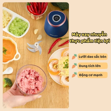 Máy xay 6 lưỡi mini đa năng - Xay cực mạnh, xay thịt, rau, củ, quả - Giá 67.000₫
