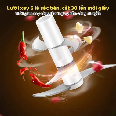 Máy xay 6 lưỡi mini đa năng - Xay cực mạnh, xay thịt, rau, củ, quả - Giá 67.000₫