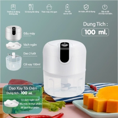 Máy xay 6 lưỡi mini đa năng - Xay cực mạnh, xay thịt, rau, củ, quả - Giá 67.000₫