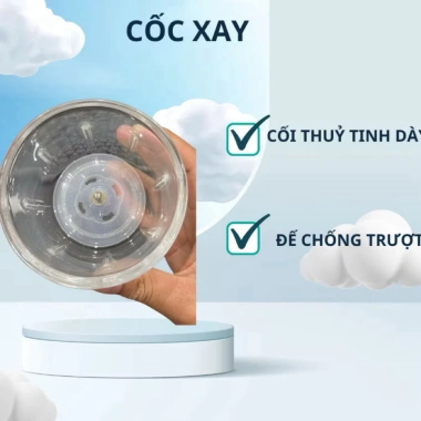 Máy xay ăn dặm 6 lưỡi cối thủy tinh 300ml đa năng cầm tay - Giá ưu đãi 135k