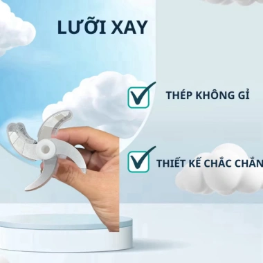 Máy xay ăn dặm 6 lưỡi cối thủy tinh 300ml đa năng cầm tay - Giá ưu đãi 135k