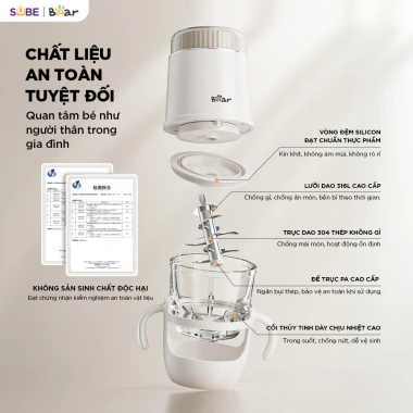 Máy Xay Ăn Dặm Bear BFM 025JM 0.3L - 8 Lưỡi Dao Inox 316 Cầm Tay Xay Nhuyễn 6 Máy Xay Ăn Dặm Bear BFM 025JM 0.3L - 8 Lưỡi Dao Inox 316 Cầm Tay Xay Nhuyễn 6