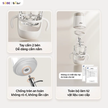 Máy Xay Ăn Dặm Bear BFM 025JM 0.3L - 8 Lưỡi Dao Inox 316 Cầm Tay Xay Nhuyễn