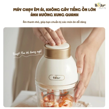 Máy Xay Ăn Dặm Bear QSL D02Q1 0,6L 6 Lưỡi Dao Cối Thủy Tinh Đa Năng Xay Cháo Thịt Tỏi Ớt - Giá Ưu Đãi 618.000đ 2