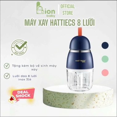 Máy xay ăn dặm Hattiecs 8 lưỡi dao 0,3L - Giá chỉ 295.000 VNĐ, tiện lợi cho bé