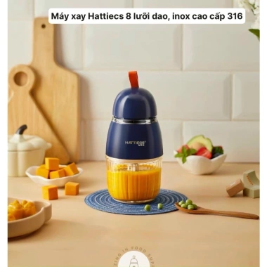 Máy Xay Ăn Dặm HATTIECS 8 lưỡi nhuyễn 0,3L - Dụng cụ ăn dặm bé giá 288.000 VND 6 Máy Xay Ăn Dặm HATTIECS 8 lưỡi nhuyễn 0,3L - Dụng cụ ăn dặm bé giá 288.000 VND 6