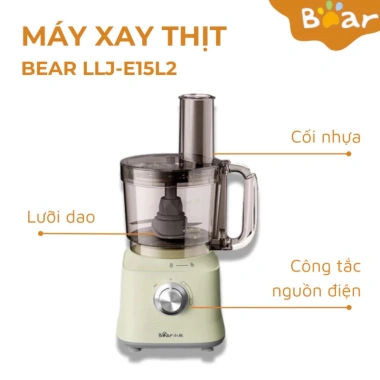 Máy xay Bear LLJ-E15L2 xay thịt, trộn bột, cắt lát, thái sợi rau củ - Bảo hành 18 tháng, giá 1.099.000₫ 5