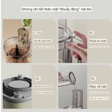 Máy xay Bear LLJ-E15L2 xay thịt, trộn bột, cắt lát, thái sợi rau củ - Bảo hành 18 tháng, giá 1.099.000₫ 9