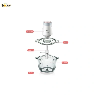 Máy xay Bear QSJ-B02Q1 2L 300W cối thủy tinh, 4 lưỡi dao thép không gỉ - 479.000₫