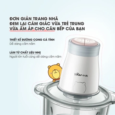 Máy xay Bear QSJ-B02Q1 2L 300W cối thủy tinh, 4 lưỡi dao thép không gỉ - 479.000₫
