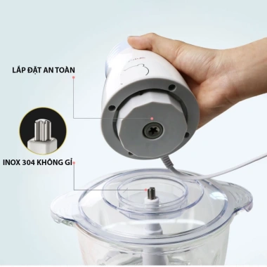 Máy xay Bear QSJ-B02Q1 2L 300W cối thủy tinh, 4 lưỡi dao thép không gỉ - 479.000₫