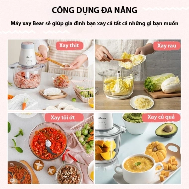 Máy xay Bear QSJ-B02Q1 2L 300W cối thủy tinh, 4 lưỡi dao thép không gỉ - 479.000₫