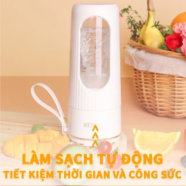 Máy xay cầm tay 340ml - 14 lưỡi dao thép, LED, xay đá, ép trái cây, quà sinh nhật - 268k