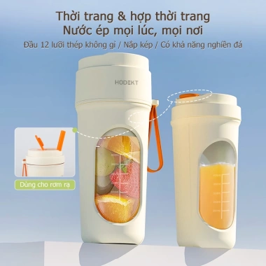Máy Xay Cầm Tay HODEKT 400ml - Xay Trái Cây, Ép Nước, Xay Rau Củ, Sạc Tiện Dụng, 249k 2