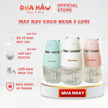 Máy Xay Coco Bear Mimi 8 Lưỡi Dao - Ăn Dặm Nhuyễn Cho Bé, Giá Ưu Đãi 310.000₫