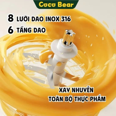 Máy Xay Coco Bear Mimi 8 Lưỡi Dao - Ăn Dặm Nhuyễn Cho Bé, Giá Ưu Đãi 310.000₫