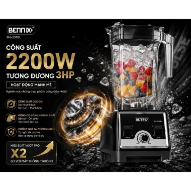 Máy Xay Công Nghiệp 2.200W Bennix BN-206BL 2L - Giá chỉ 2.000.000, Bảo hành 12 tháng