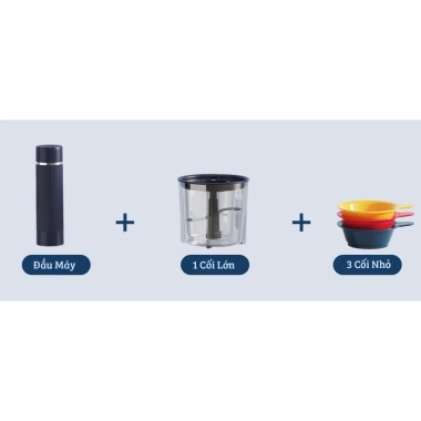 Máy Xay Đa Năng 4 Cối 2 Lưỡi Dao – Xay Thịt, Tỏi Ớt, Gia Vị, Rau Củ, Ăn Dặm Bé