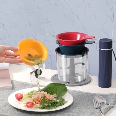 Máy Xay Đa Năng 4 Cối 2 Lưỡi Dao – Xay Thịt, Tỏi Ớt, Gia Vị, Rau Củ, Ăn Dặm Bé