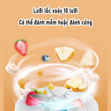 Máy Xay Đa Năng Cầm Tay 3 Trong 1 Không Dây 450ml Pin Sạc - Xay Đá, Sinh Tố, Kèm 2 Cốc, Giá 185.000 VND
