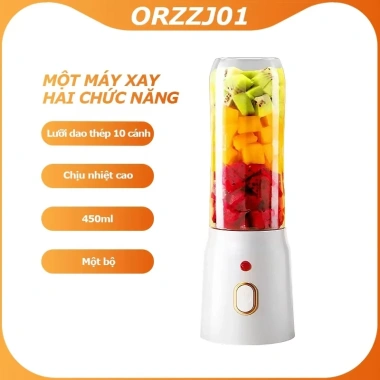 Máy Xay Đa Năng Cầm Tay 3 Trong 1 Không Dây 450ml Pin Sạc - Xay Đá, Sinh Tố, Kèm 2 Cốc, Giá 185.000 VND