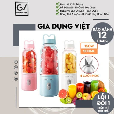Máy xay đa năng Meet Juice 500ml cầm tay - Xay sinh tố, thịt, bảo hành 12 tháng, giá chỉ 265.000 VND
