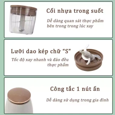 Máy Xay Đa Năng OSAKA 0,75L Nắp Đồng Nhỏ Gọn, Mạnh Mẽ, Xay Thịt và Sinh Tố - BH 12 Tháng - Giá 98.999đ 7