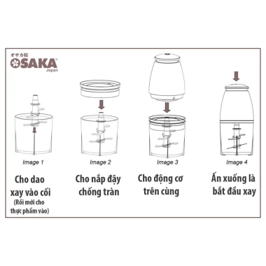 Máy Xay Đa Năng OSAKA FP126P 350W - Nắp Đồng Japan 750ml, Xay Thịt Cá, Rau Củ, Sinh Tố, Đá - 259.999 VND