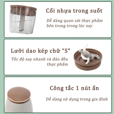 Máy xay đa năng OSAKA nắp đồng chia vạch - Xay thịt, sinh tố, nhỏ gọn, giá 115.000₫