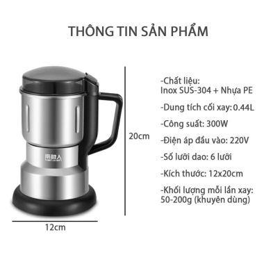 Máy Xay Hạt Khô 300W Thép Không Gỉ 6 Lưỡi - Giá ưu đãi 139.000 VND 7